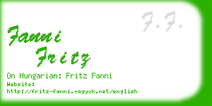 fanni fritz business card